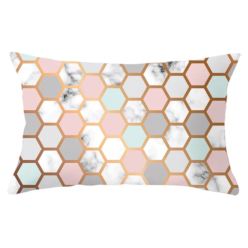 Fuwatacchi прямоугольный чехол для подушки из полиэстера геометрические розовые декоративные Чехлы для подушек для дома гостиной украшения 30*50 см - Цвет: PC12231