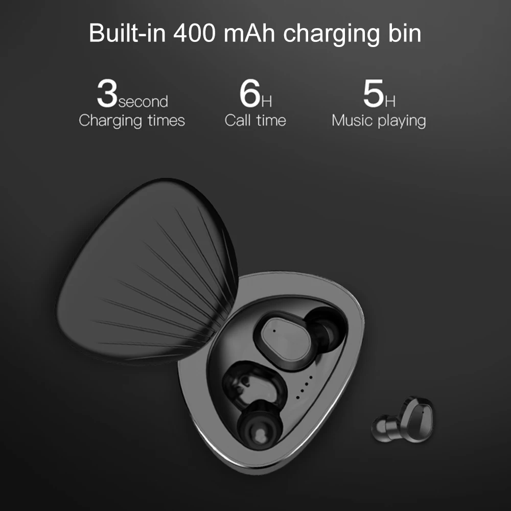 

Bluetooth Headset H3 Bluetooth 5.0 Earphones IPX7 Waterproof Stereo Noise Reduction Sports Earbuds With Charging Case
