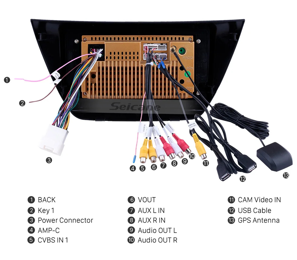 Cheap Seicane Android 8.1 9 inch 2Din Car Radio stereo GPS Navi Head Unit Player For Mitsubishi lancer ix 2006-2010 Including frame 15