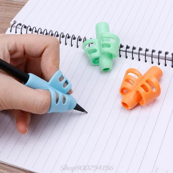 

3Pcs Two-finger Grip Silicone Baby Pencil Holder Learn Writing Tools Writing Pen S02 20 Dropship