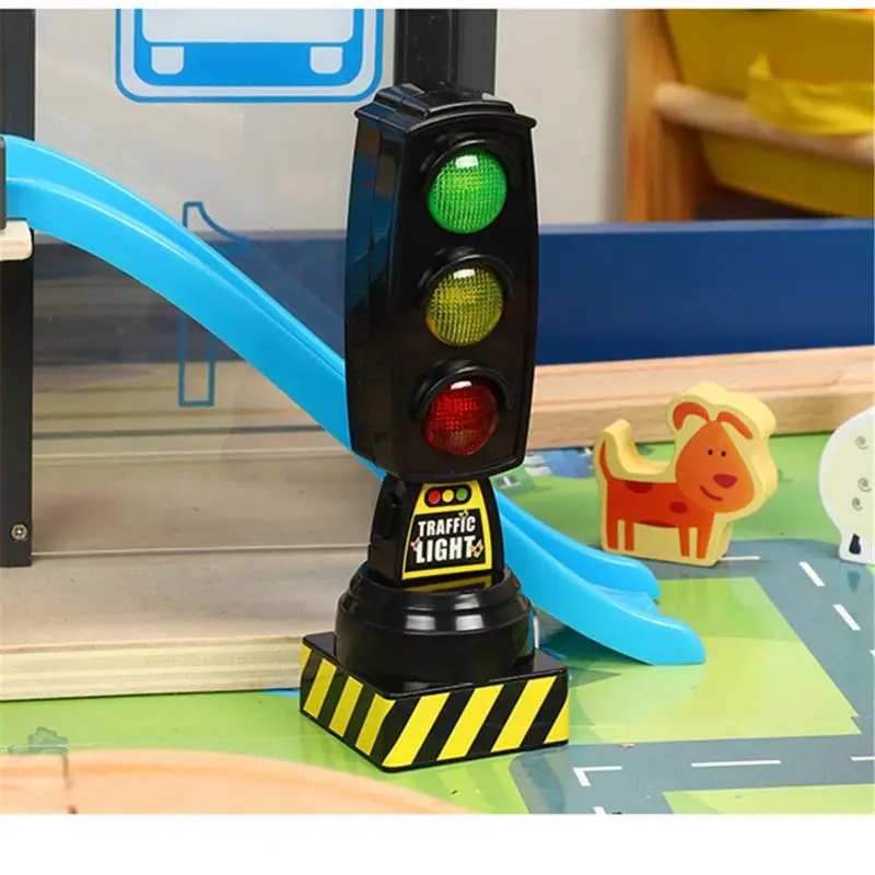 

1PC Singing Traffic Light Toy Traffic Signal Model Road Sign Suitable For Brio Train Children Track Series Toy Accessories