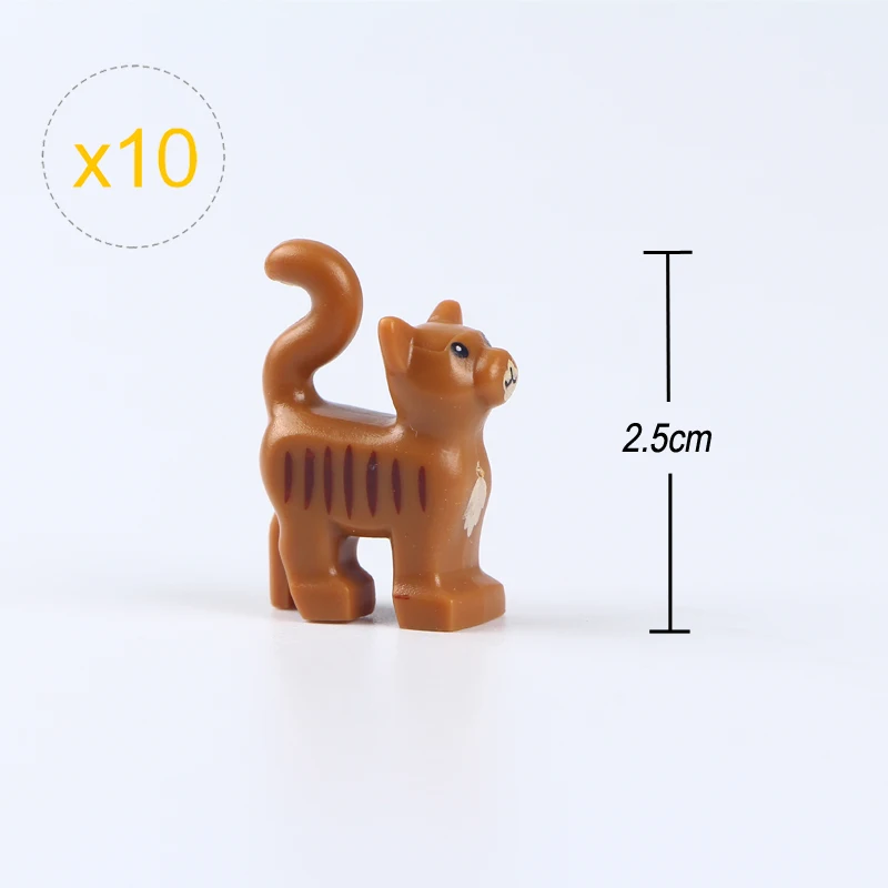 10Pcs/lLot Owls Cat Snake Chick Dog Rat Animal Farm Series Montessori Teaching Aids Building Blocks Kids Gifts Toys For Children