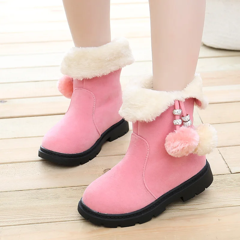 Hot Sneakers Fur Kids Snow Boots Winter Female Fashion Boots Girls Princess Knee-length Martin Boots Child Casual Sport Shoes