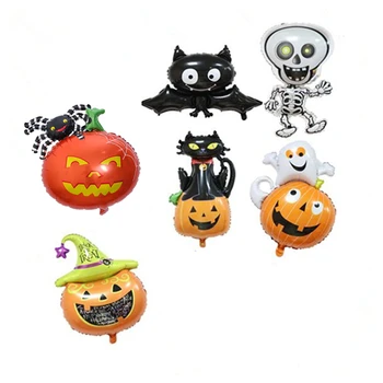 

1200pc Halloween Balloons Bat Cat Skeleton Pumpkin Spider Jumbie Halloween Decoration Foil Balloon Inflatable Toy Party Supplies