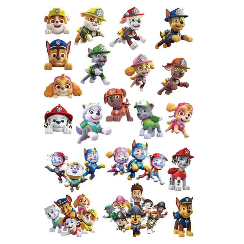 PAW Patrol Tattoo stickers random 1PCS action figure Cartoon Puppy patrol Chase Skye toys boys girls Xmas kids birthday gifts