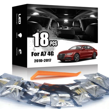 

KAMMURI 18Pcs Error Free For Audi A7 S7 RS7 4G Sport Quattro LED Interior Trunk Door License plate Light Kit (2010-2017)