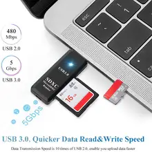 Onvian USB кард-ридер USB 3,0 SD TF/Micro SD флэш-карта памяти адаптер двойной слот концентратор 5 Гбит/с высокоскоростной OTG кард-ридер