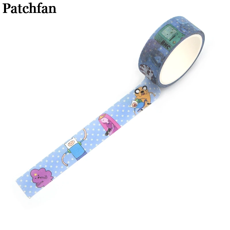 

Patchfan Adventure Time Cartoon movie men vintage 90s funny DIY Scrapbooking washi Masking Tape Pattern sticker paster A2306