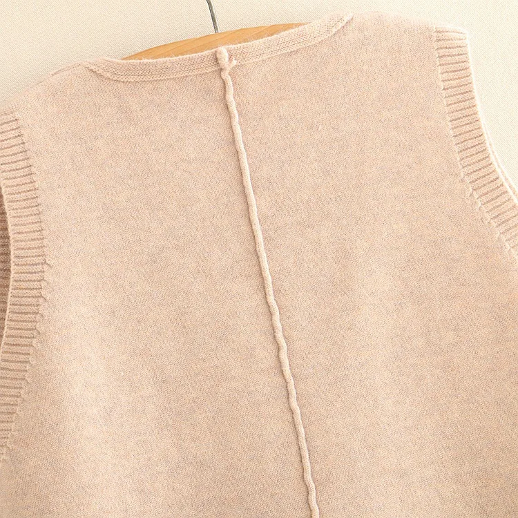 V-neck pullover knitted vest cute little mouse sleeveless vest loose casual sweater 10119022707