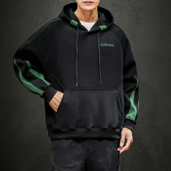 

Patchwork Hoodies Men Casual Loose Hooded Korean Clothes Print Letter Sweatshirt Men Spring Autumn Mens Hoodies Plus Size M-5XL