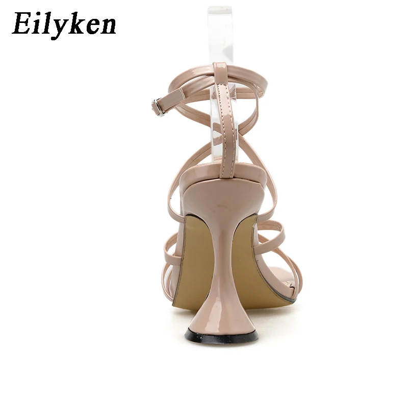 EilyKen/высококачественные женские сандалии-гладиаторы с квадратным носком; Новинка года; Дизайнерская обувь на каблуке с вырезами и перекрестными ремешками на лодыжке