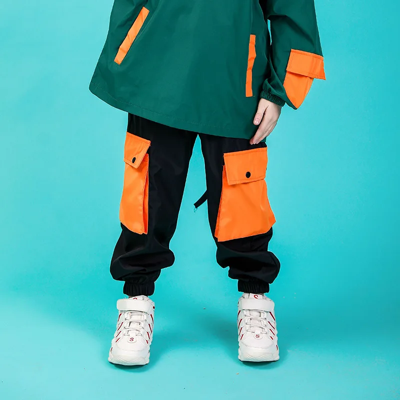 pants Крутая детская одежда в стиле хип-хоп куртка с высоким воротником, пальто, пуловер Топ для бега, повседневные штаны для девочек и мальчиков, костюм для джазовых танцев, одежда - Цвет: pants