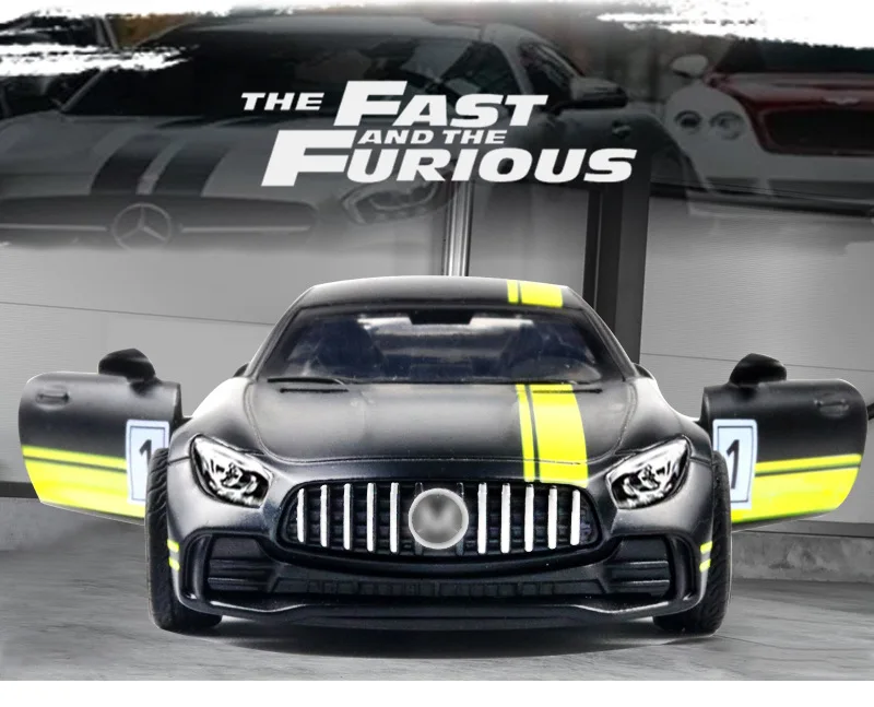 Mercedes GTR, модель спортивного автомобиля из сплава, украшение для автомобиля, игрушка для мальчика, украшение для пекарни, украшение торта