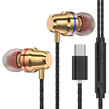 

Type-C Wired Earphone In-Ear Stereo Music Headset for Xiao-mi Hua-wei Phones
