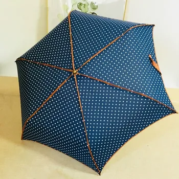 

New Curved Handle Japanese Forest Wave Point Princess Wind Mini Tri-fold Manual 6 Bone Folding Umbrella Parasol Umbrellas