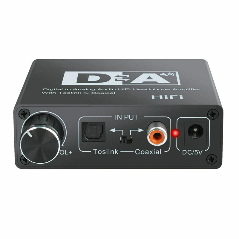 192KHz Digital to Analog Converter 3 5 Jack RCA DAC Spdif Amplifier Decoder Optical Fiber Coaxial For Headphone With Volume Knob