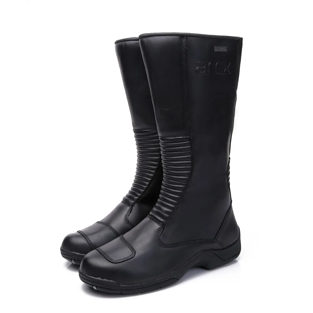 ARCX Men Motorcycle Boots Motocross Shoes Genuine Leather Wearable Waterproof Motorbike Touring Boots Locomotive Concierge Boots