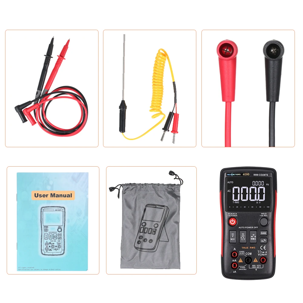 Digital Multimeter RM102 101 RICHMETERS 409B Multimetro DC AC Voltage Current Meter Resistance Diode Tester Ammeter Voltmeter digital multimeter multimeter tester