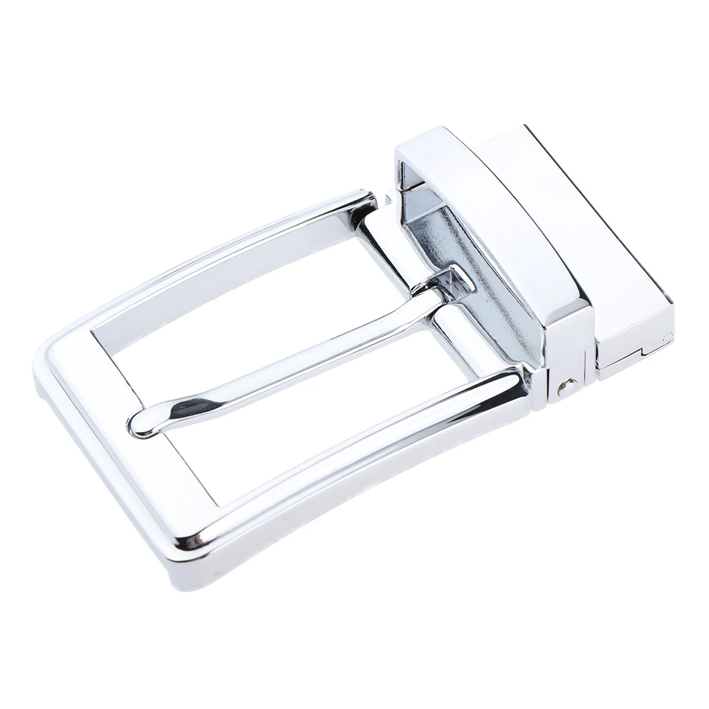 Reversible Alloy Belt Buckle Single Prong Rectangular Sewing Replacement Parts Craft Decoration for Men