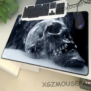 

XGZ Discount Large Size Mouse Pad Black Lock Edge HD Skull Pattern Rubber Table Mat Non-slip Bottom Game Speed Version