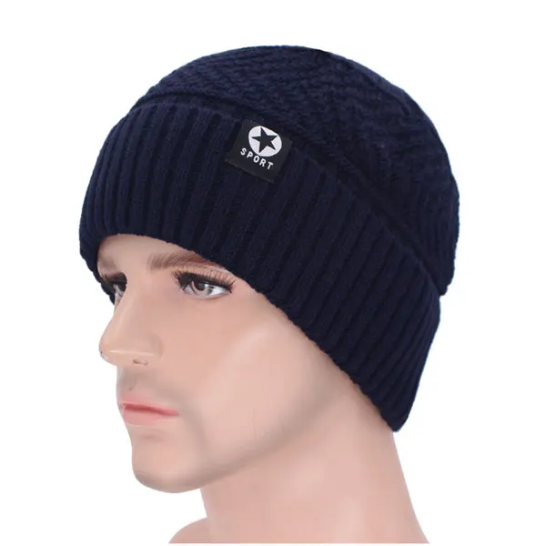 navy hat Бренд Skullies Beanies, мужские зимние шапки для мужчин, вязаная шапка, женская шапка, шарф на шею, новое кольцо, спортивная шапка, Мужская зимняя шапочка-бини, шапка - Цвет: navy hat