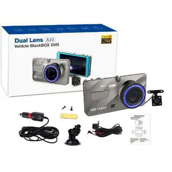 

High-definition Driving Recorder 4.0 Inch Front And Rear Dual Recording Metal Case Automatically Essential Accessories
