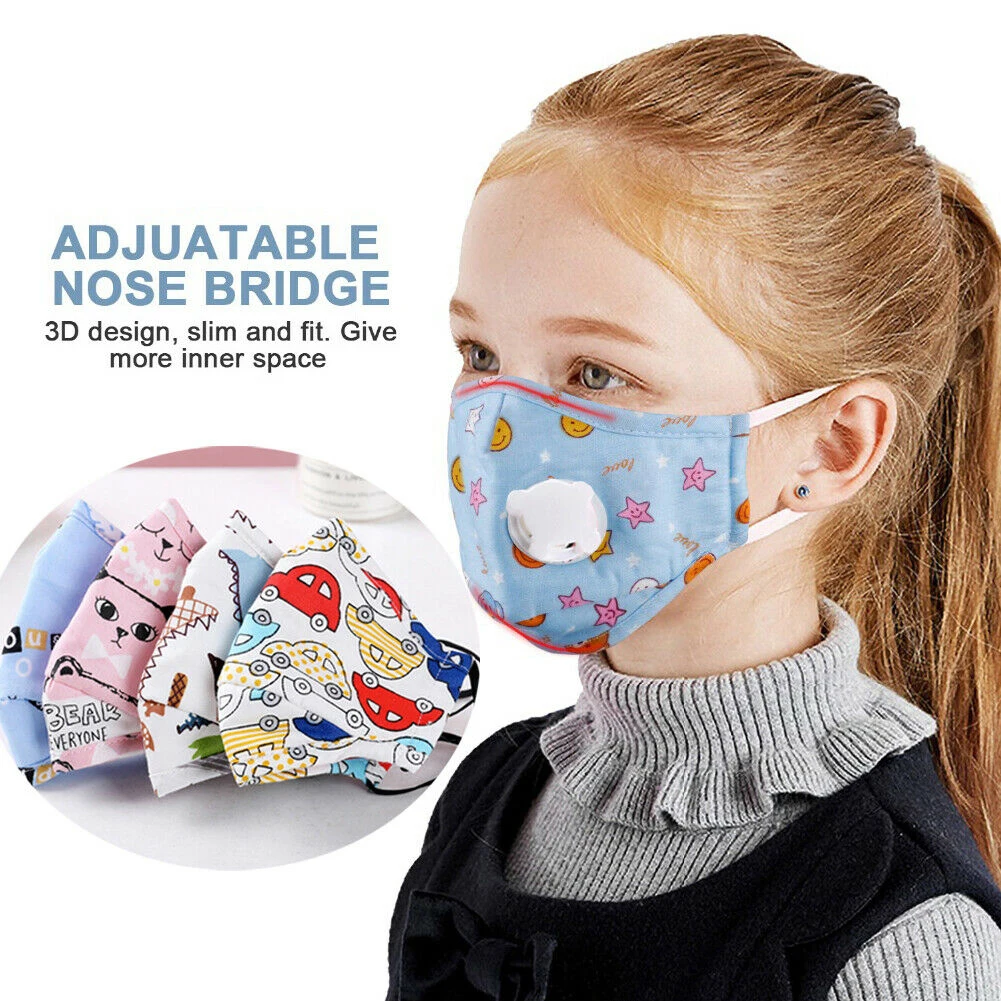 

Kids Baby Washable PM2.5 Face Mask Breathing Valve Reusable Anti -fog Mouth Mask Respirator n95 mask Cute Face Mask filters