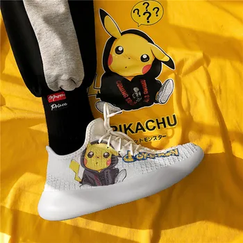 

Cartoon Pokemon Shoes Casual Vulcanize Shoes for Men Women Lace-Up Canvas Flat Shoes Spring Autumm Students Mesh Sneakers