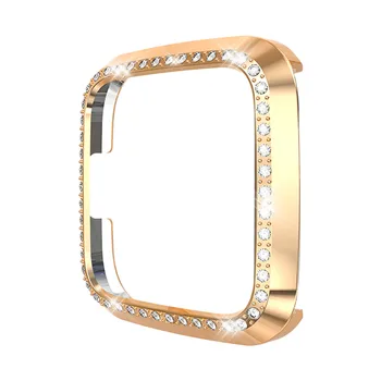 

Inlaid Rhinestone Colorful PC Smart Watch Shell For Fitbit versa/Lite Prevent Grease Ultra-Slim Crystal Protection Cover Case