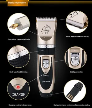 

Baorun Professional Pet Dog Hair Trimmer Animal Grooming Clippers Pet Cat Groomer Cutter Machine Shaver Electric Scissor Clipper