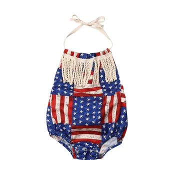 

Pudcoco Baby Summer Clothing Infant Baby Boy Girl Cotton Tassels Bodysuit Halter Jumpsuit Clothes Outfit Holiday Sets