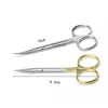 Beauty equipment boutique gold handle stainless steel 9.5 small scissors double eyelid express scissors professional stitches ► Photo 2/6