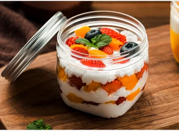 

50pcs Bake packing box Aluminum lid jar transparent ice cream container packing box Free Shipping