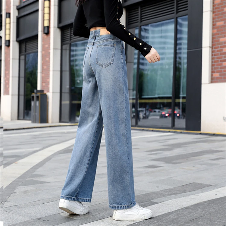 Colorfaith Новинка женские джинсы синие широкие джинсы для мальчиков винтажный корейский стиль высокая Талия Длинные брюки дамы джинсы J695