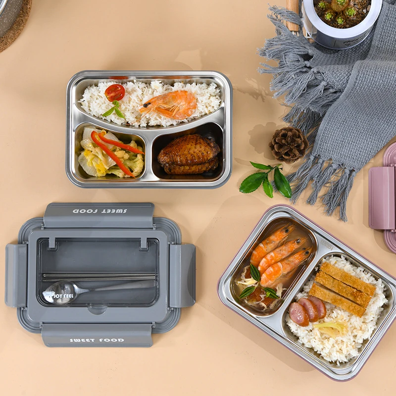 

Lunch Box Bento Health Food Containers with Compartments Caixa Termica Thermos Thermal Loncheras Para Almuerzo Stainless Steel