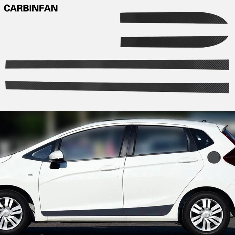 

Car Styling Carbon Fiber Decal Car Side Skirt Sticker Automobiles Accessories For Honda Fit / Jazz GK5 3rd GEN 2014 - 2017