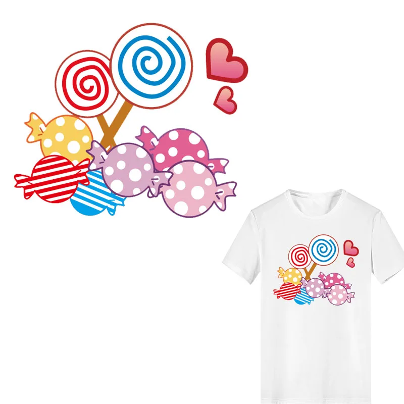 

Heart Candy Patch Iron-on Transfers for Girl Clothing Applique Ironing Washable Stickers Applications for Clothes Heat Press
