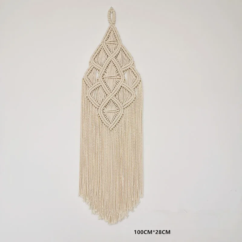 L boho wall hanging Бохо Декор украшение дома гобелен из макраме тканый фон занавес настенный хлопок ручной работы тканый гостиная бежевый - Цвет: L boho wall hanging