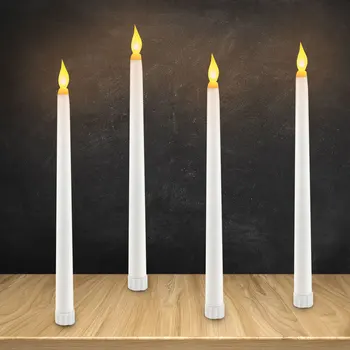 

27 Cm Led Lighting Electronic Candle Candlestick Holder Safe Long Pole Retro Wedding Birthday Party Decor Plastic Candle Lamp