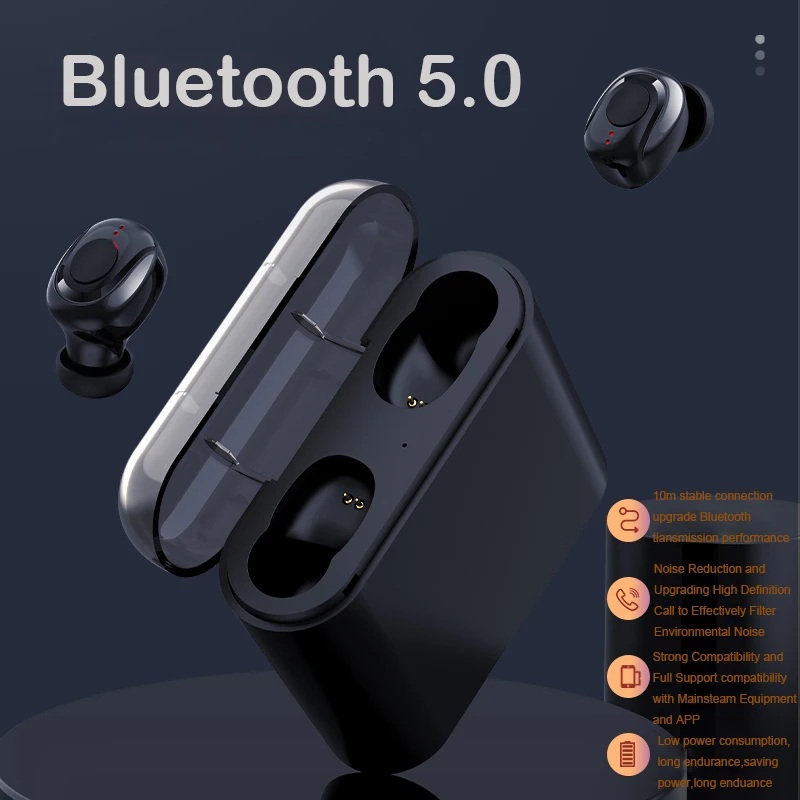 X18 TWS Bluetooth V5.0 наушники беспроводные наушники стерео Спортивные Беспроводные наушники-вкладыши гарнитура 3600 мАч Мощность для iPhone 11