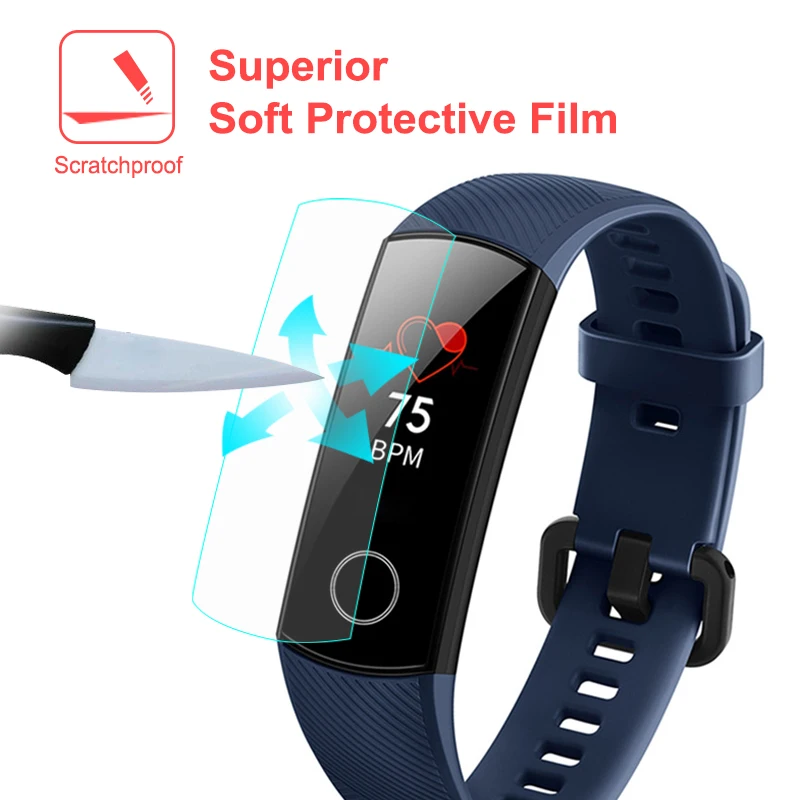 12 шт. Защитная пленка для экрана honor band 5 для huawei honor band 4 пленка мягкие пленки на band4 band5 смарт-браслет аксессуары не стекло