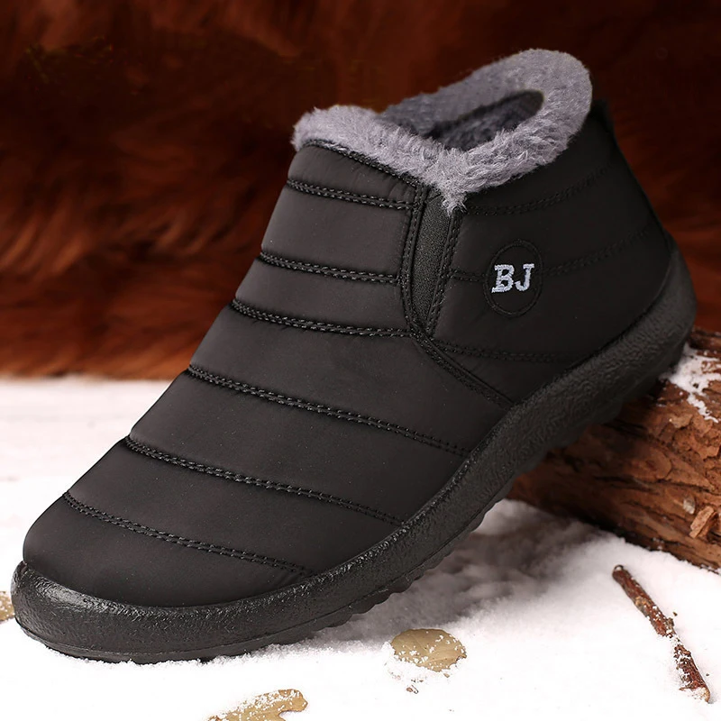 Зимняя обувь для мужчин; ботинки без застежки; теплые зимние кроссовки на меху; мужские зимние ботинки; водонепроницаемые ботильоны; chaussure homme; мужская обувь