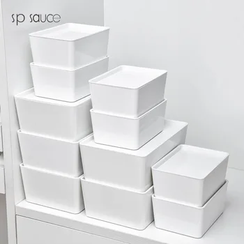 

Japan Stackable Household Plastic Underwear Storage Box Closet Organizer with Cover for Underwear Socks Bra Organizer