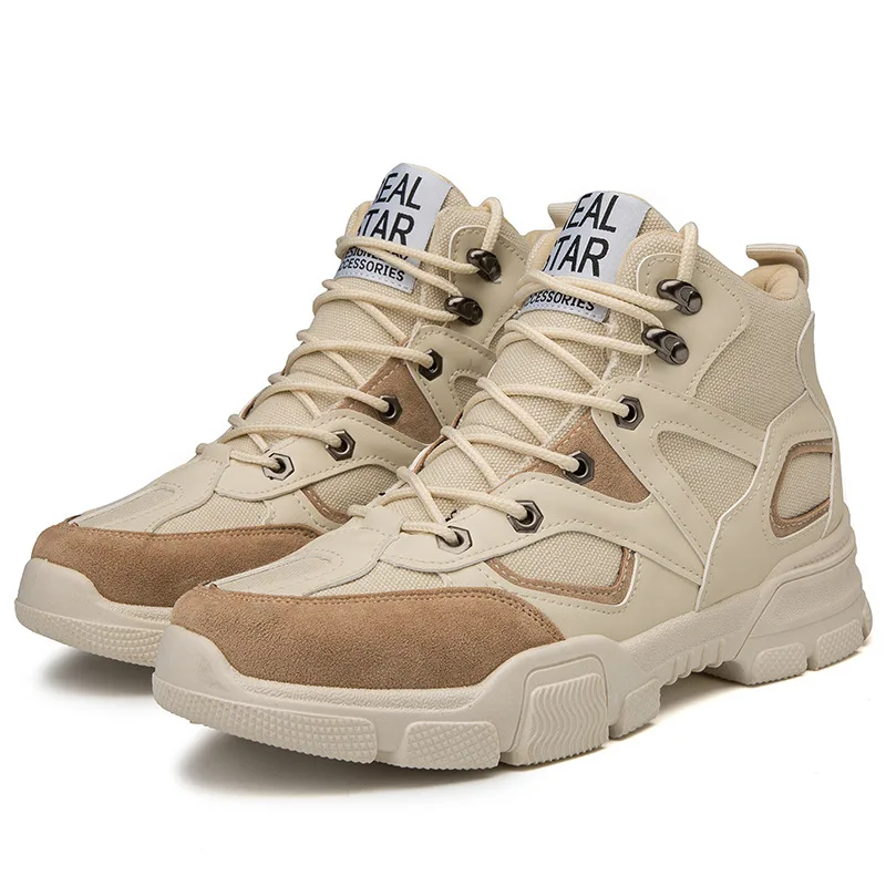 

Plus Size New Men Casual Shoes Fashion Beige Black Loafer Shoes Male Breathable Cool Flat Shoes High Top Man's Outdoor Sneakers