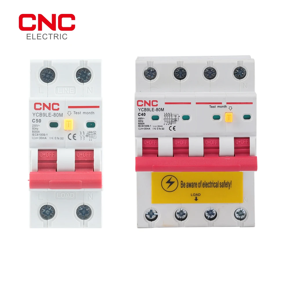 Interruptor Atual Residual do Cnc 2p 4p 230v Rcbo Mcb 30ma com sobre a Proteção Atual e do Vazamento 663a Ycb6hln-63 Plus