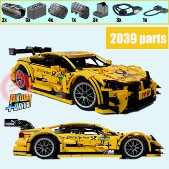 

NEW MOC Technic M4 Sport Cars Vehicle RC Motor Power Function LeGINGly MOC-4142 Building Block Bricks Toy Kid Gifts