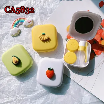 

Colored Contact Lenses box Small Fruit contact Lens Container Lovely Travel Kit Box CA5832 MIX