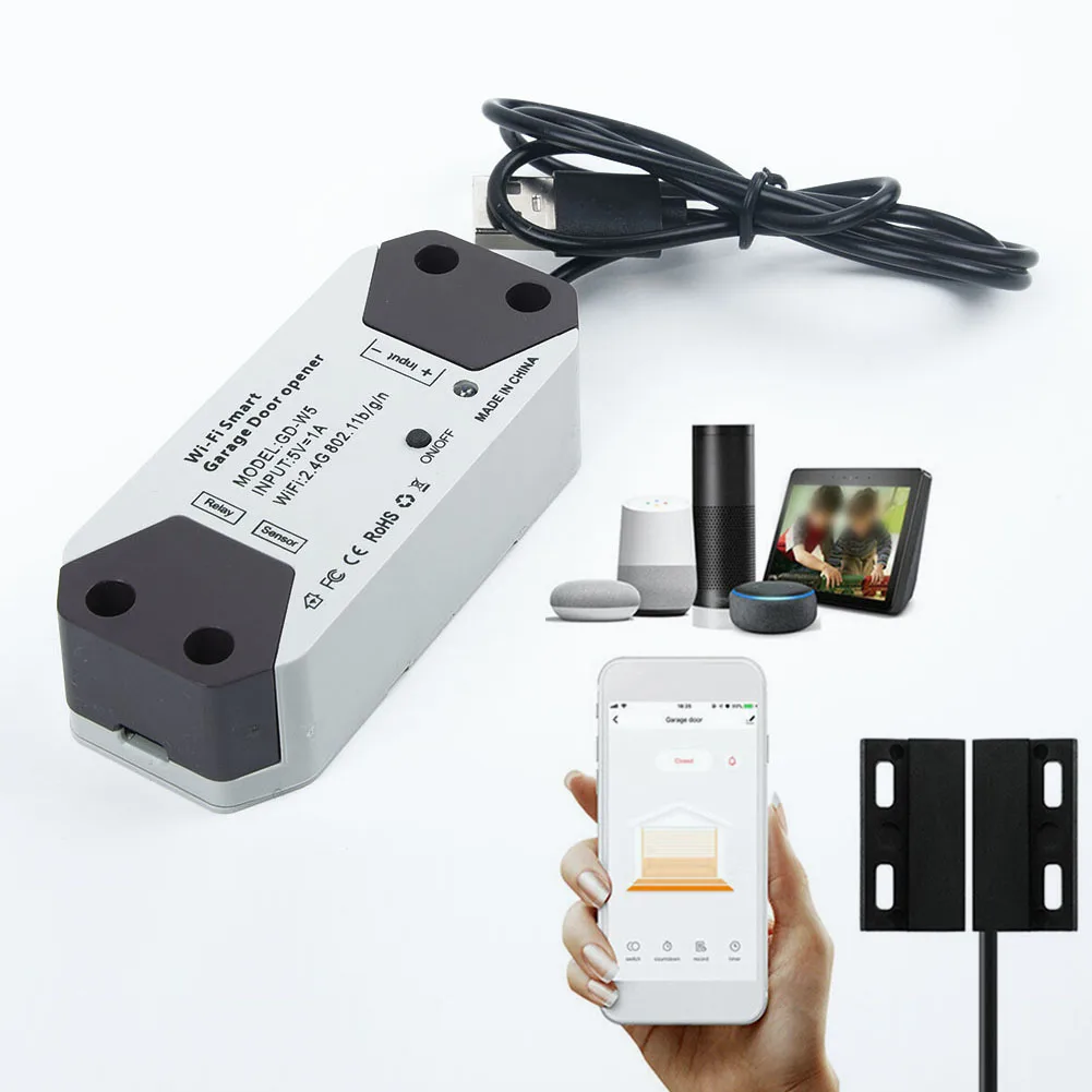 

Intelligent Smart Garage Door Controller APP Control 16A 100-240V Universal Set Of Mounting Accessories Wofea WiFi Switch Smart