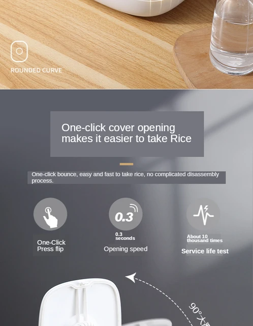 Household Kitchen Rice Storage Box Sealed Insect Proof Moisture Proof Pressed Rice Bucket Plastic Food Storage Container