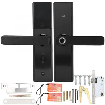 

Fingerprint&Card&Password& Anti-Theft 2- Electronic Home Security Smart Door Lock Black Home Security Smart Lock